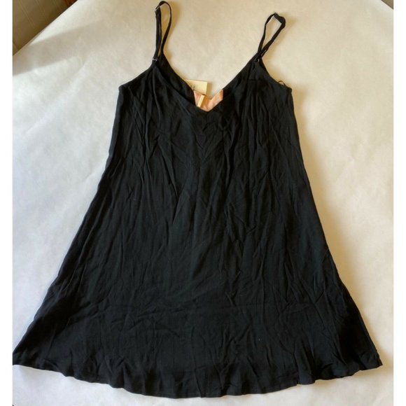 NWT The Wall Flower XS Women Dress Black Pink Lace-Up Tie V Neck - Picture 2 of 5